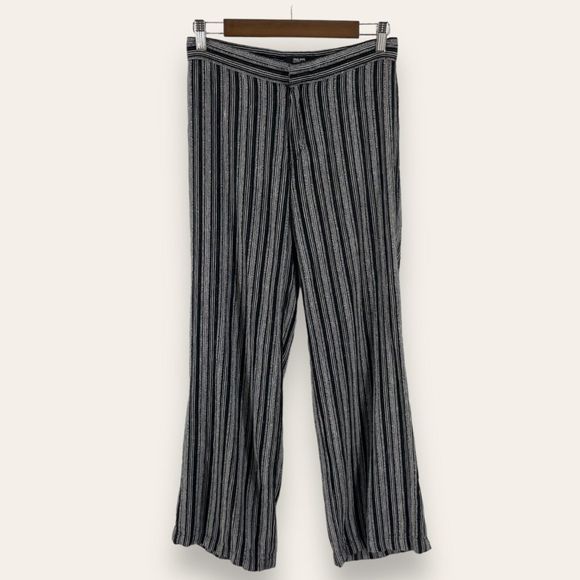 Philippe Adec Paris‎ Black Stripe Textured Pants - Picture 1 of 6